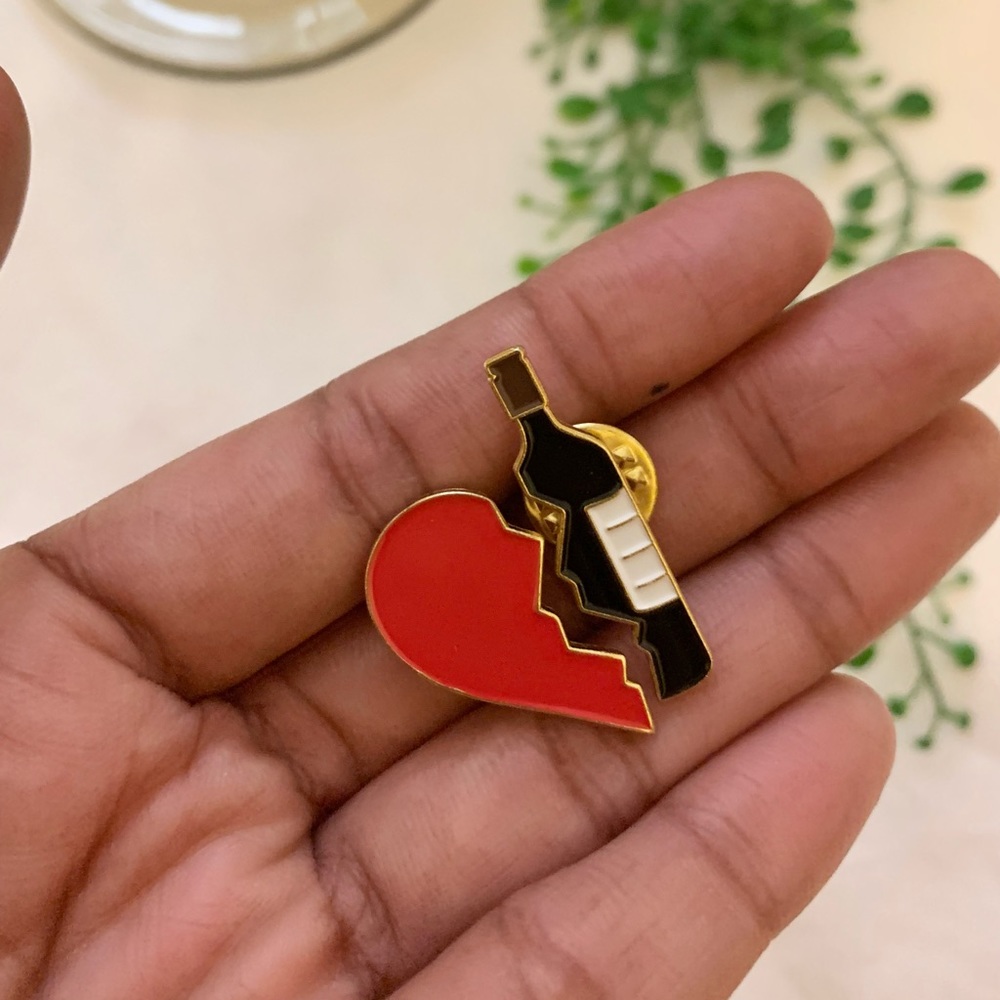 Broken Heart & Wine Pins